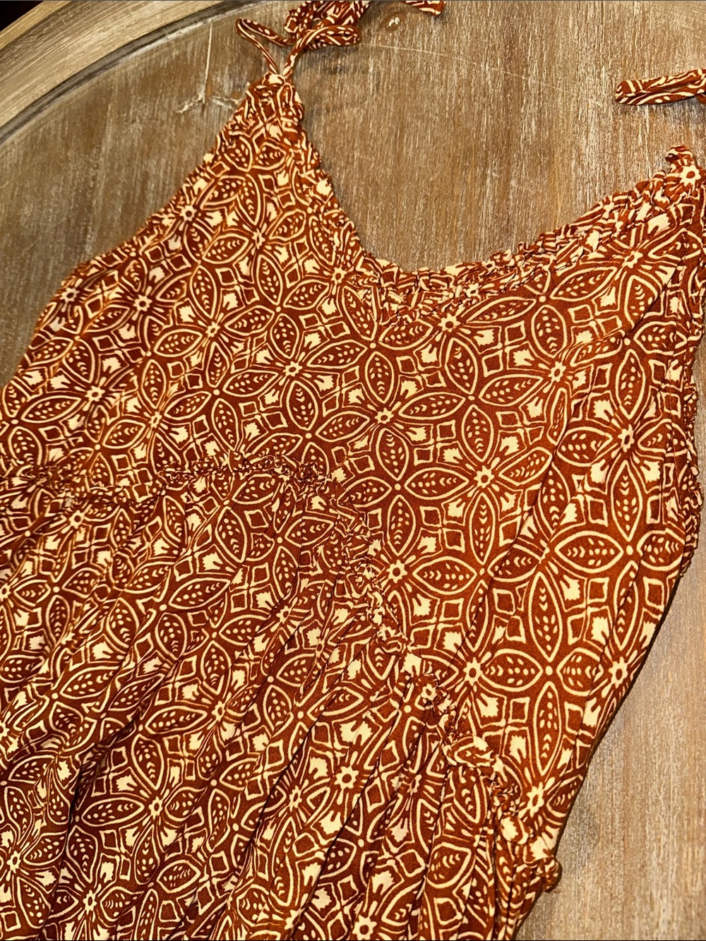 Patrons of Peace Women's Shorts in Rust and Cream Floral Print